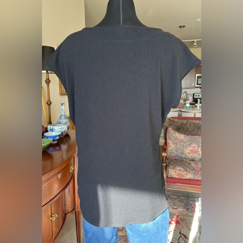 Vince Camuto black crepe short-sleeved top size Medium - Picture 4 of 8